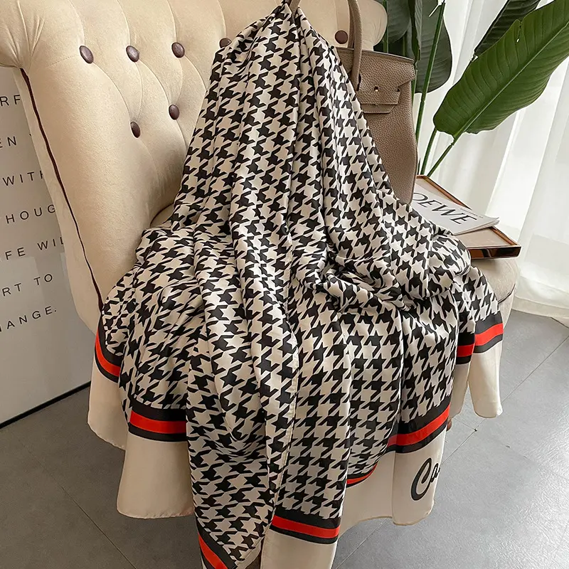 Bufanda de seda de 180x90cm para mujer, pañuelo largo envolvente, Hijab, silencioso, Sarong de playa, chal de moda, venta al por mayor, 2022