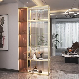 Armoire de séparation en acier inoxydable avec verre trempé, pour entrée et salon - Product Image 3