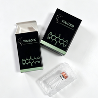 Boîte en papier pour flacon, résistante à l'eau et à la chaleur, avec plateau en plastique, logo personnalisé, finition brillante, pour flacon de 3 ml/10 ml