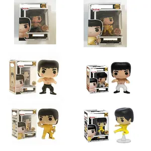 Movie characters kung fu superstars Bruce Lee Model toy wholesale funko pop PCV kids toy with funko pop protector Action Figures
