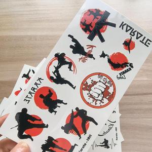 Autocollants de <span class=keywords><strong>tatouage</strong></span> temporaire colorés et écologiques imperméables 2026 Karaté Taekwondo TKD Designs – 10 feuilles pour fêtes et art corporel - Product Image 5