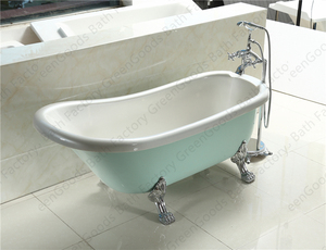 Baignoire autoportante en fibre de verre et acrylique de 59 pouces à <span class=keywords><strong>prix</strong></span> d'usine, avec 4 pieds en forme de pattes de chat - Product Image 2