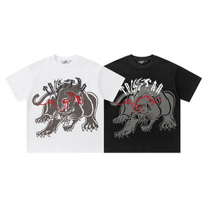 高品质男士时尚印花t恤定制批发有机透气轻质o领数码印花标志图案 - Product Image 1