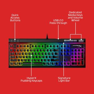 100% Original Wholesale Price in Stock HyperX Kingston Alloy Elite 2 Mechanical <b>Wired</b> RGB LED Backlit Gaming <b>Keyboard</b> - Product Image 2