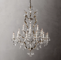 Lustre suspendu de style américain pour l'intérieur, finition laiton vintage, pour villas de luxe, hôtels, salle à manger