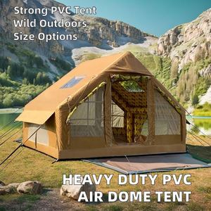 Tente dôme gonflable hermétique en PVC, imperméable, en tissu Oxford robuste, équipement de camping extérieur automatique - Product Image 4