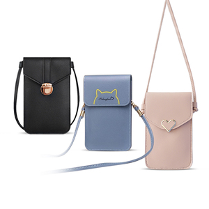 Borsa a Tracolla Universale Colorata per Telefono Cellulare da Donna, Custodia in Pelle PU con Finestra Trasparente in PVC e Chiusura a Bottone - Product Image 1