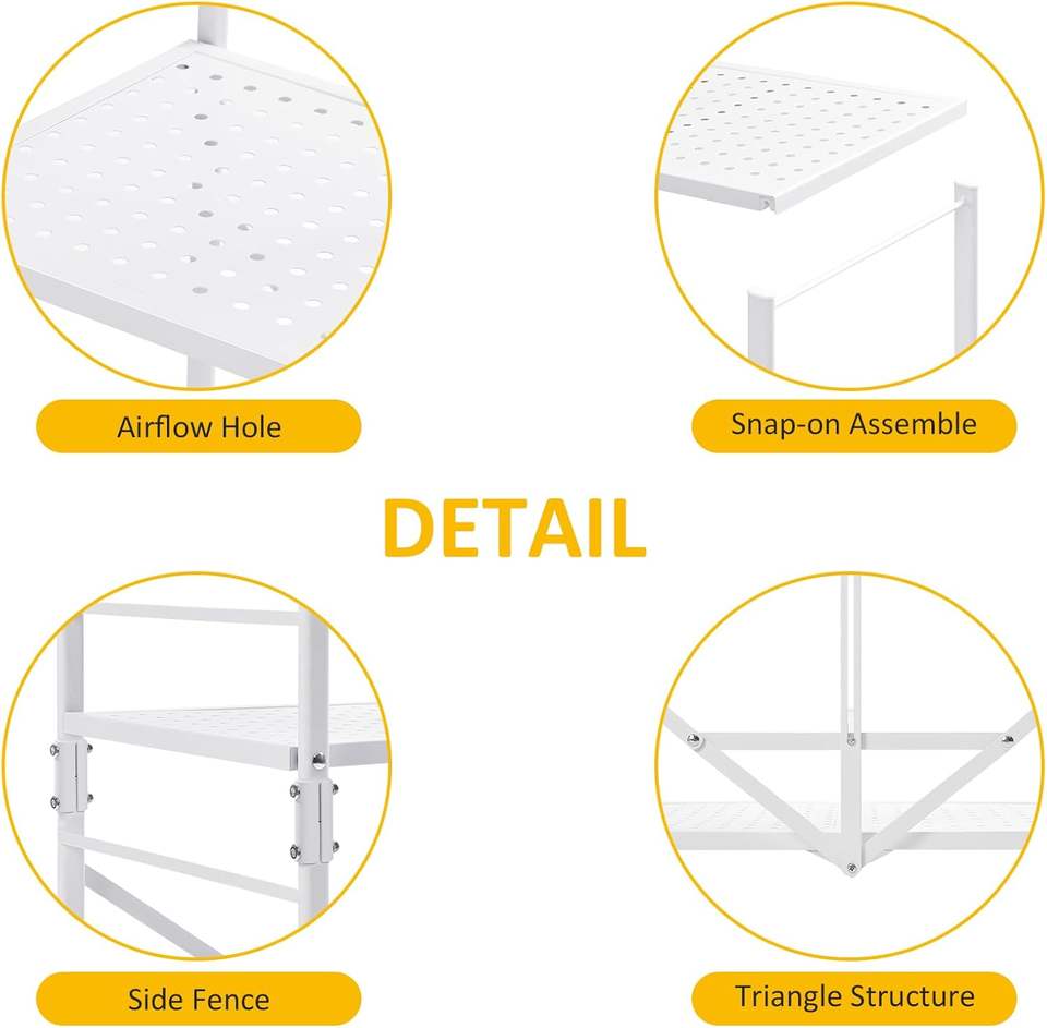 Metal Removable Folding Power Rack Collapsible Stackable Home Kitchen ...