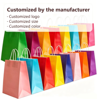 Sacs en papier kraft personnalisés biodégradables, écologiques, durables, réutilisables et recyclables avec poignées longues pour un transport robuste des achats