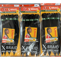 Extensions de Cheveux Synthétiques Tressées Pré-Étirées Texture Yaki Facile 4X 38 Pouces Prix Usine, Ombré, pour Tresses Africaines au Crochet