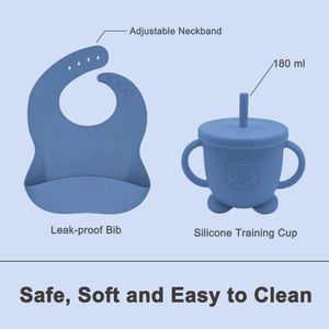 Plato de Silicona de Grado Alimenticio para Bebés, Tazón con Succión, Juego de Vajilla para Bebés, Platos para Niños, Juego de Platos para la Cena - Product Image 5