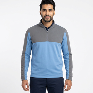 OEM Men's Quarter Zip Pullover Performance Wicking <b>Mock</b> <b>Neck</b> Fleece Golf Zip Pullover Sweatshirt - Product Image 1