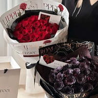 LUCIA Rose Hot Stamping sederhana kertas bunga tahan air kemasan kertas bunga toko buket hadiah persediaan