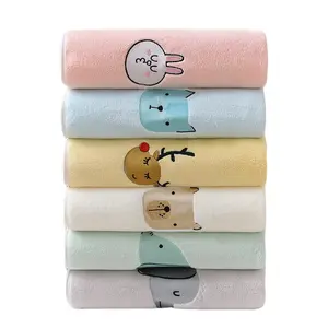Printed Baby Blanket Spring And Summer Soft Light Weight Coral Fleece Cartoon Embroidery Wholesale Knitted Fleece Baby Blankets
