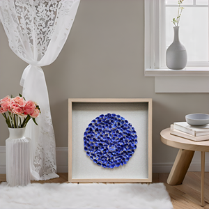Boîte <span class=keywords><strong>de</strong></span> marionnettes d'ombre <span class=keywords><strong>de</strong></span> coquille bleue cadre <span class=keywords><strong>de</strong></span> décor à <span class=keywords><strong>la</strong></span> maison d'art <span class=keywords><strong>de</strong></span> mur 3D avec <span class=keywords><strong>la</strong></span> matière plastique <span class=keywords><strong>de</strong></span> fond <span class=keywords><strong>de</strong></span> lin - Product Image 3