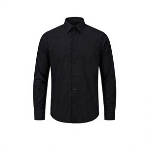 Chemise de travail formelle à manches longues noire pour homme avec logo personnalisé, boutonnée, uniforme de sécurité, imprimé SÉCURITÉ PRIVÉE - Product Image 1