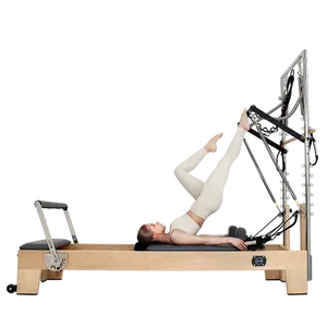 White Pilates Reformer with Box and Jump Board Pilates Reformer