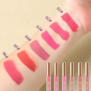 Rouge à lèvres liquide mat nude, 6 couleurs disponibles, imperméable, longue tenue, avec emballage en boîte colorée - Product Image 6