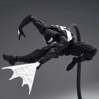 Black Neighbor Symbiote SHF Spider-Man Action Figure Venom Suit Sendi Dapat Digerakkan Boneka Plastik Rakitan Model Mainan