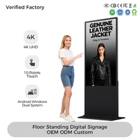 Pantalla LCD Digital de Señalización y Publicidad de 43, 49, 55 y 65 Pulgadas, con Soporte, WiFi/USB/CMS, Panel Táctil para Anuncios