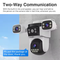 Nuevo diseño 9MP Tres lentes AI Smart Home Cámara IP de seguridad para exteriores Visión nocturna completa Alarma de detección de movimiento CMOS PTZ Cámara Wifi