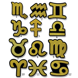 Set di 12 toppe zodiacali Set di 12 applicazioni di ricami di ferro su vestiti - Product Image 2