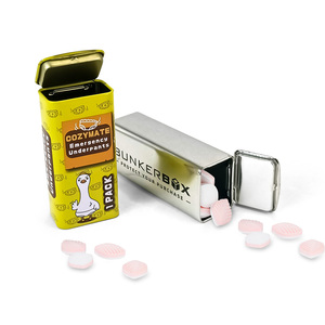 <span class=keywords><strong>JYB</strong></span> OEM y ODM mini lata de caramelo de menta rectangular tapa con bisagras caja de lata portátil de hojalata con impresión personalizada - Product Image 1
