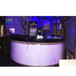 Mostrador de Barra Curvo y Elegante de Mármol con Iluminación LED, Diseño Moderno para Uso Comercial en Hoteles y Centros Comerciales - Product Image 4