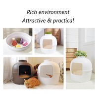 Lit pour chat multifonctionnel en plastique avec housse amovible pour petits animaux - Accessoires de fleurs et plantes artificielles en gros