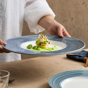 Ensemble de vaisselle moderne résistant aux rayures en porcelaine pour la <span class=keywords><strong>cuisine</strong></span> servant des assiettes en céramique blanche - Product Image 2