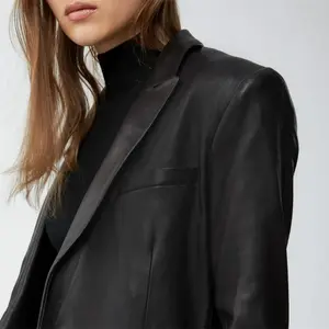 2023 봄 새로운 디자인 남여 양모 가죽 여성 간단한 스타일 숙녀 사무실 야외 착용 긴 소매 캐주얼 블레이저 자켓