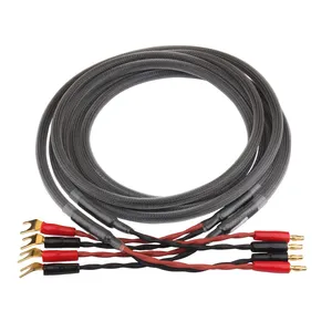 YYAUDIO 16/4 OFC 4 núcleos <span class=keywords><strong>Cable</strong></span> <span class=keywords><strong>de</strong></span> altavoz HiFi 2mm 4mm Banana Plug Y Spade <span class=keywords><strong>Cable</strong></span> <span class=keywords><strong>de</strong></span> audio High End Amp Horn Line - Product Image 1