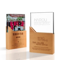 Plaque en verre reine, artisanat en cristal personnalisé, Design Unique, Sublimation, Base en bois, récompense d'affaires en cristal