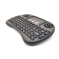 Keyboard Mini Nirkabel I8 Portabel dengan Tata Letak Kustom, Lampu Latar RGB LED, 2.4GHz USB, Kotak Warna, Optik 2.0, untuk Smart TV, Baru