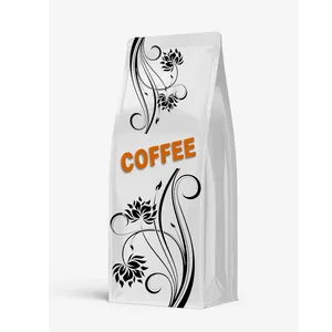 High Quality Supplier Custom Aluminium Foil Flat Bottom Coffee Bags Packaging with Valve