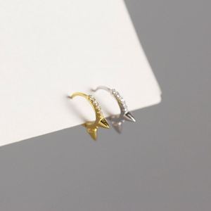 Dylam Personalized Solid 925 Sterling Silver Rhodium 18K Gold Plated 5A Zirconia <b>Tiny</b> Punk Rivet <b>Hoop</b> <b>Earrings</b> - Product Image 6