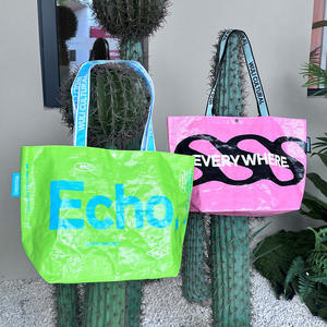 Custom Eco-Friendly <b>Duffel</b> <b>Bag</b> Reusable Nylon Fabric Logo Laminated PP Woven Zipper Closure Shoulder Handle Customized Color - Product Image 6