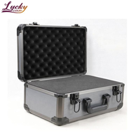 Boîte à outils en alliage d'aluminium Lucky, valise pour instruments, résistante aux chocs, étui de sécurité, étui pour appareil photo avec mousse