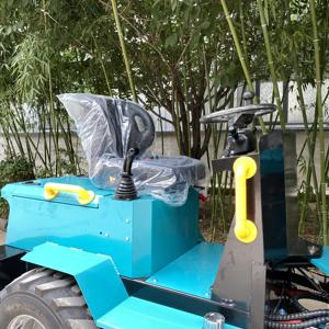 1 Ton Mini <span class=keywords><strong>Skid</strong></span> Steer Loader 4WD roda pemuat listrik dengan pompa Motor Gearbox sistem sepenuhnya hidrolik untuk konstruksi - Product Image 3