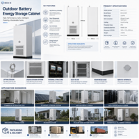 Armoire de stockage d'énergie LiFePO4 261 kWh 125 kW à refroidissement liquide avec BMS intelligent, intégration éolienne-solaire, gestion du pic de consommation, hybride/sur réseau/hors réseau