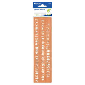 Righello Stencil Alfabetico in Materiale PET Piccolo Mengfu Modello M-0068 Prodotto in Cina per Progetti di Artigianato, Disegno Fai-da-Te e Design - Product Image 1