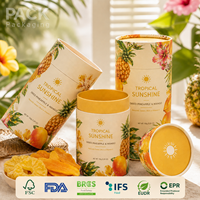Kartonnen voedselveilige verpakkingen van kraftpapier, cilindervormige dozen voor gedroogd fruit, geschikt voor snackmerken, FSC, FDA, OEM