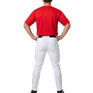 Uniforme de Béisbol Rojo para Hombre con Pantalones Blancos y Cinturón Negro, Transpirable, de Poliéster, Talla Adulto, LONG MISSION INDUSTRY LMI-011 - Product Image 2