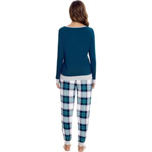 Ensemble de pyjama pour femmes en gros – Haut à col rond et manches longues, pantalon de yoga à carreaux, vêtements de nuit doux et confortables, du S au XXL - Product Image 6