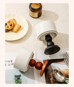IStapromo Gifts Gobelet en céramique vintage, Coupe à glace française, Bol à pudding et dessert, Porte-bougie en bois pour la maison - Product Image 6