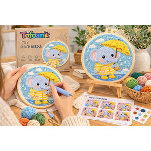 TOFOAM Factory Direct Supply Rich Stock Beginner Cute Style Decoration DIY Art Work Felt Fabric Punch Needle Embroidery Kit