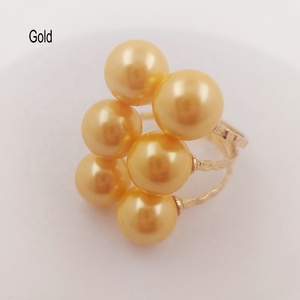 JX18 Anillo de <span class=keywords><strong>6</strong></span> perlas con 15 colores diferentes tamaños ajustables perla de concha todos los colores disponibles listo para enviar joyería hawaiana Guam - Product Image 6