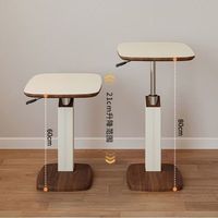 Table d'appoint mobile moderne et minimaliste en bois, réglable en hauteur, table basse de bureau, étagère d'angle compacte pour la maison, petits appartements