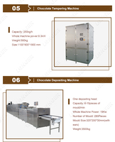 Machine de moulage et de dépose pour la fabrication de tablettes de chocolat et de barres chocolatées, pour les producteurs de machines alimentaires.