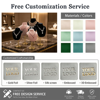 Présentoir de Luxe DIGU en Velours pour Colliers, Ensemble de Bustes avec Base Métallique, Support à Bijoux pour Pendentifs, Idéal pour Magasin de Détail et Présentation de Bijoux de Mariage